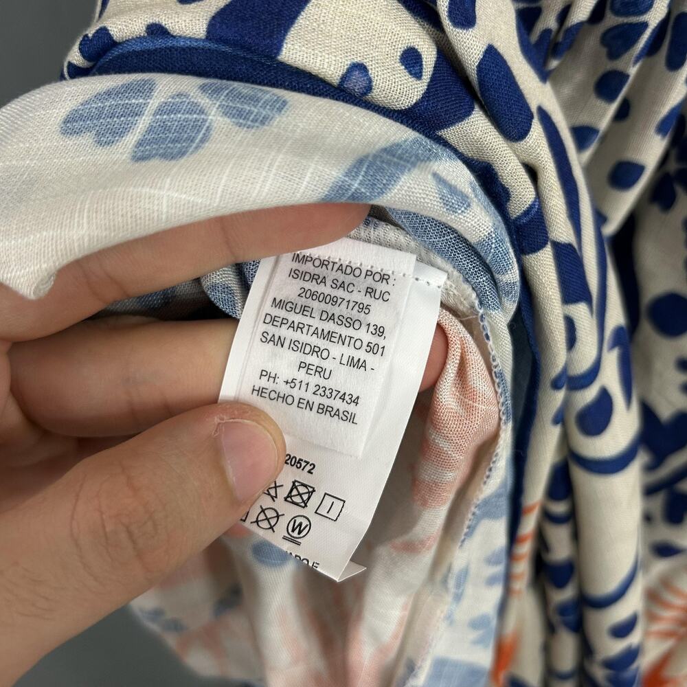 Farm Rio Dress Medium Floral Tropical Palm Sun Maxi Sundress Colorfu Boho Resort - Picture 10 of 10